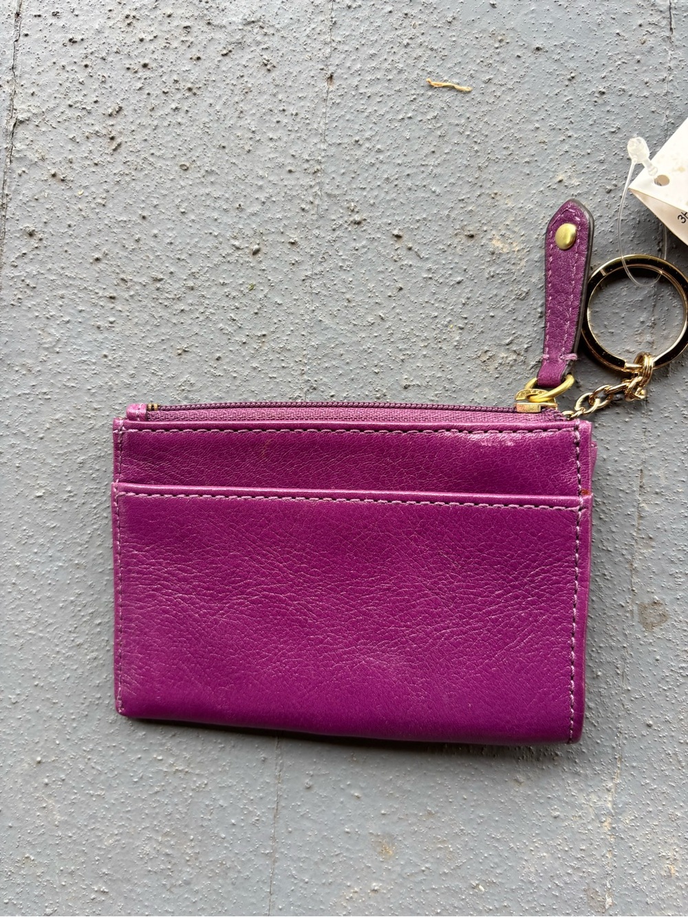 Y2K Mini Coach Madison Horse & Carriage B4 Plum Leather Card Wallet Keychain NEW - Picture 4 of 8